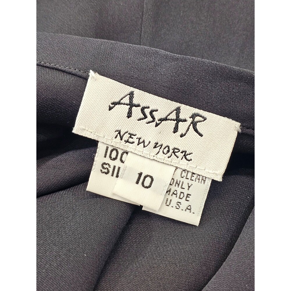 AssAR NY Black 100% Silk Wide Leg Pants Ruched Corset Set Women's 10 EUC - Picture 10 of 10